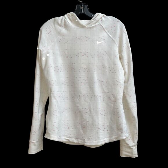 Nike Running Dri-Fit Women's M Hoodie Fitted Pink/White Athletic Sweatshirt - Picture 2 of 6